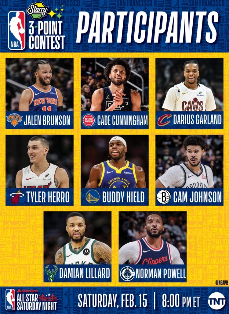  NBA全明星三分大賽名單：利拉德沖擊三連冠 希爾德、康寧漢姆在列