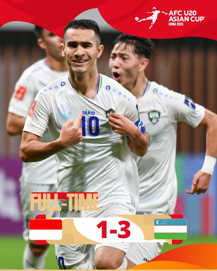  烏茲別克斯坦U20隊3-1印尼U20隊兩連勝晉級8強(qiáng)，印尼U20隊出局